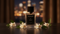 DE NIGHT perfume in elegant nighttime setting